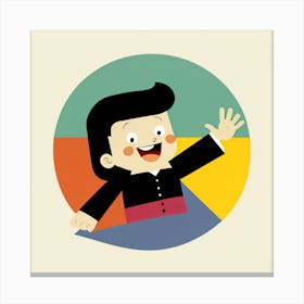 Boy Waving Canvas Print