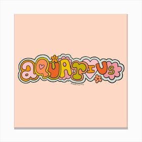 Aquarius Doodle Letters Canvas Print