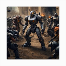 Futuristic Robot War 2 Canvas Print