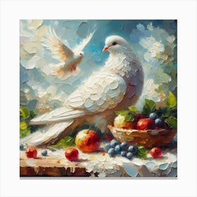 White pigeon Painting 4 Canvas Print