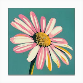 Daisy 2 Square Flower Illustration Canvas Print