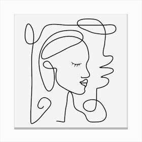 One Line Portrait 1 Canvas Print