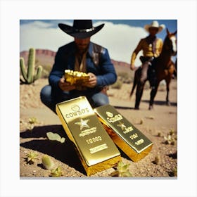 Gold Bars In The Desert Canvas Print