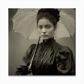 Victorian Woman With Umbrella 2 Canvas Print