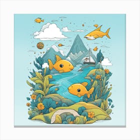 Fishes In The Sea Canvas Print