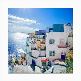 Colorful Houses On The Coast Canvas Print
