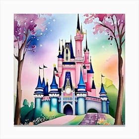 Disney Castle Painting Canvas Print
