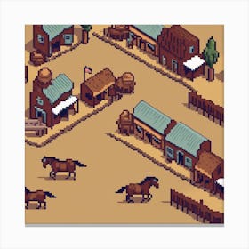 Pixelated Town Canvas Print