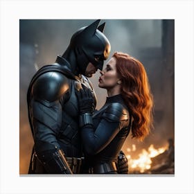Batman And Batwoman Canvas Print