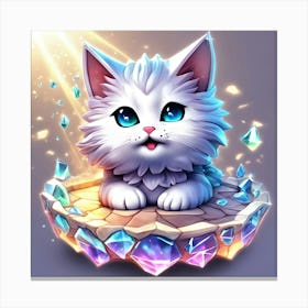 Cute Cat With Diamonds Canvas Print