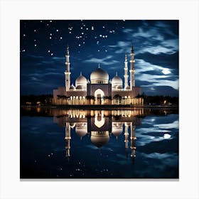 Sheikh Mosque At Night Canvas Print