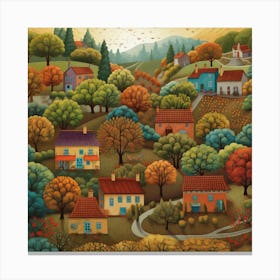 Autumn Village 1 Canvas Print