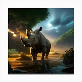 Rhino Safari Canvas Print
