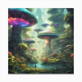 Imagination, Trippy, Synesthesia, Ultraneonenergypunk, Unique Alien Creatures With Faces That Looks (14) Canvas Print