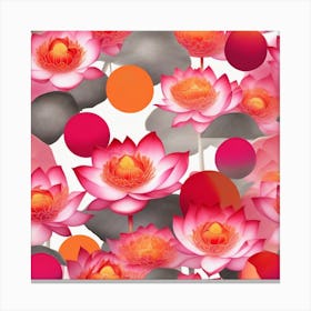 Lotus Flower Seamless Pattern Canvas Print