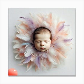 Portrait Of A Newborn Baby Canvas Print