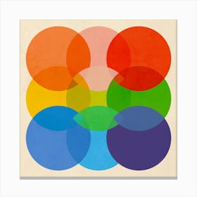 Bold Bauhaus Colourful Dots Canvas Print