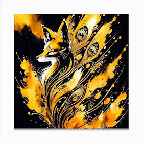 Peacock Fox Canvas Print