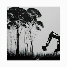 Banksy Style Graffiti Of A Cleared Rainforest Canvas Print