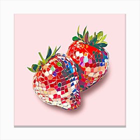 Disco Ball Strawberry  Canvas Print