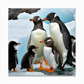 Family Of King Penguins 3 Canvas Print