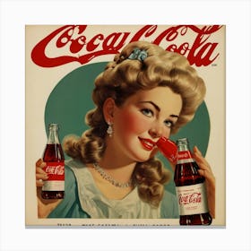 Default Default Vintage And Retro Coca Cola Advertising Aestet 1 Canvas Print
