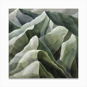 Japanese Watercolour Of Mount Daisen 1 Canvas Print