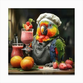 Chef Parrot 3 Canvas Print