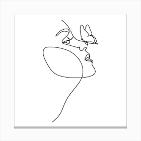 Single Line Drawing Of A Woman Canvas Print