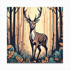 Deer In The Forest 111 Canvas Print