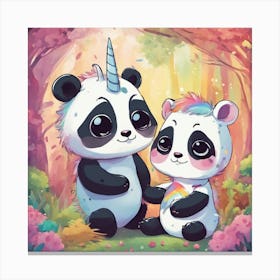 Unicorn Panda 2 Canvas Print