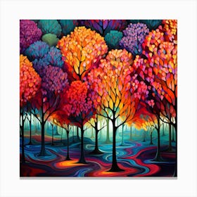 Colorful Trees In The Forest 2 Canvas Print