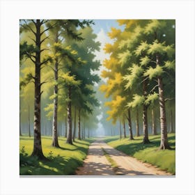 Landscape With Trees Art Print 1 Canvas Print