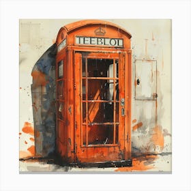 Orange Telephone Booth Canvas Print