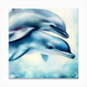 Liquid Poetry: Graceful Dolphins Canvas Print