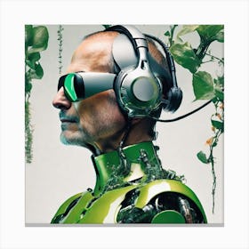 Man With Headphones Canvas Print