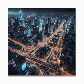 New York City At Night Canvas Print