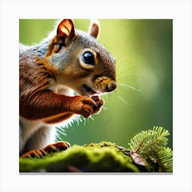 Squirrel Eating Moss Canvas Print