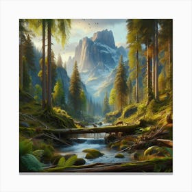 Waterfall In The Forest 71 Canvas Print