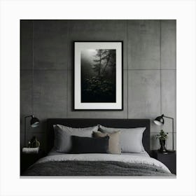 Black And White Bedroom 2 Canvas Print