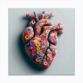 Heart Made Of Flowers Canvas Print