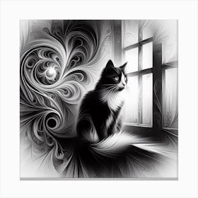 Cat In The Window Canvas Print