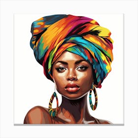 African Woman With Turban 1 Canvas Print