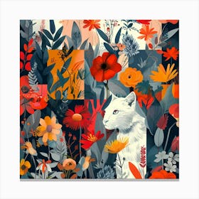 Cat In The Garden Canvas Print