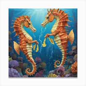 Hunzinator School Of Sea Horses Art Print 2 Canvas Print