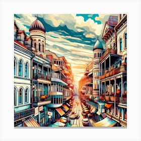 Cityscape Painting Canvas Print