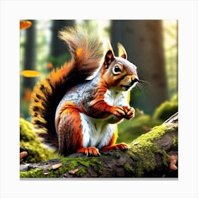 Squirrel In The Forest 339 Canvas Print