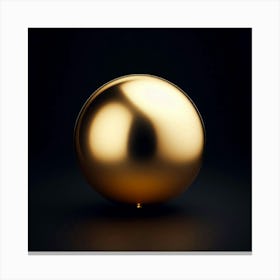 Gold Ball On Black Background Canvas Print