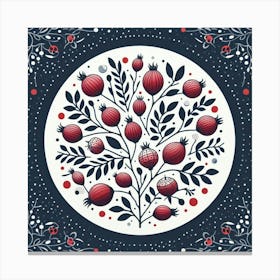 Scandinavian Art, Rosehip berries 4 Canvas Print