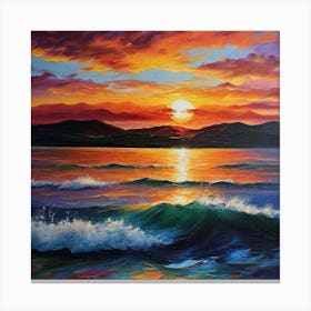 Sunset By Person Canvas Print